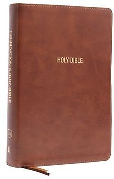Kjv, Foundation Study Bible, Large Print, Leathersoft, Brown, Red Letter, Thumb Indexed, Comfort Print