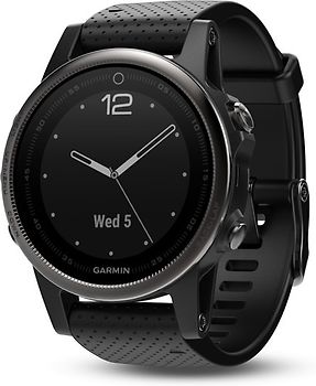 Garmin Fenix 5S 42 mm noir au bracelet silicone noir[Wi-Fi, Saphir Edition]