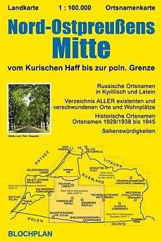 Landkarte Nord-Ostpreußens Mitte