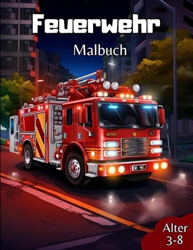 Feuerwehr Malbuch: Super Feuerwehr Malbuch für Kinder im Alter von 3-8 Jahren