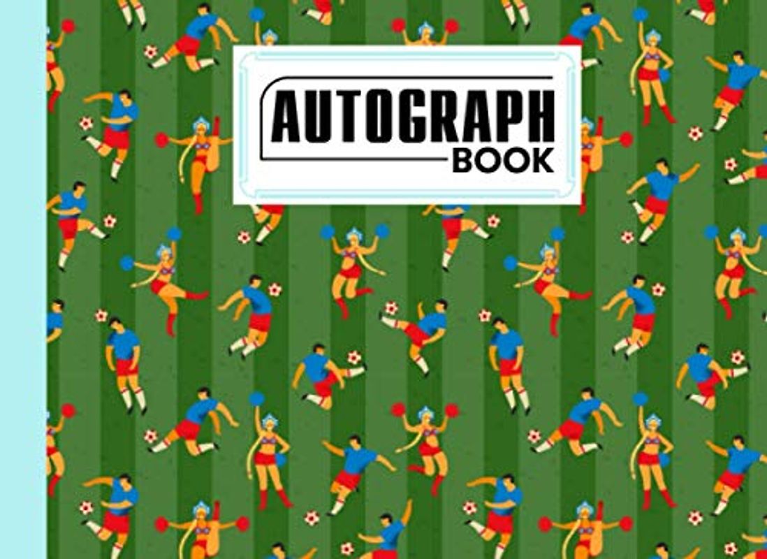 Autograph Book: Premium Football Cover | Signatures Blank Scrapbook, Memorabilia Album Gift, Keepsake Memory Book, Size 8.25" x 6" By Gadino Sean