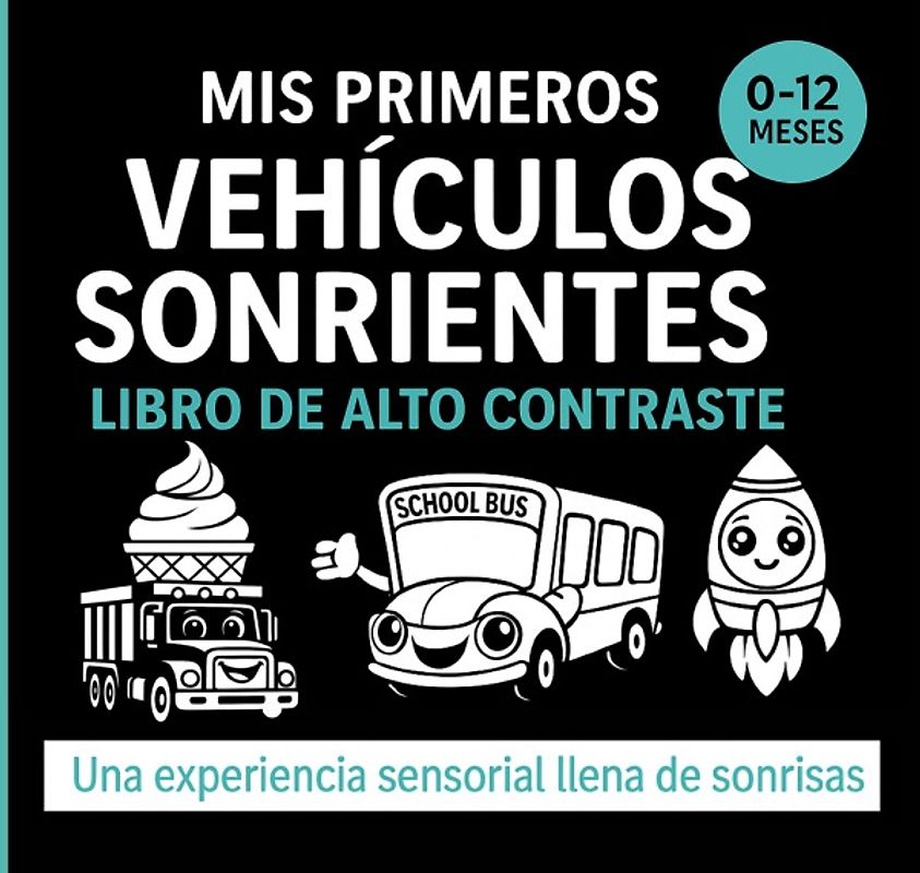 Mi primer libro de contrastes de vehículos sonrientes