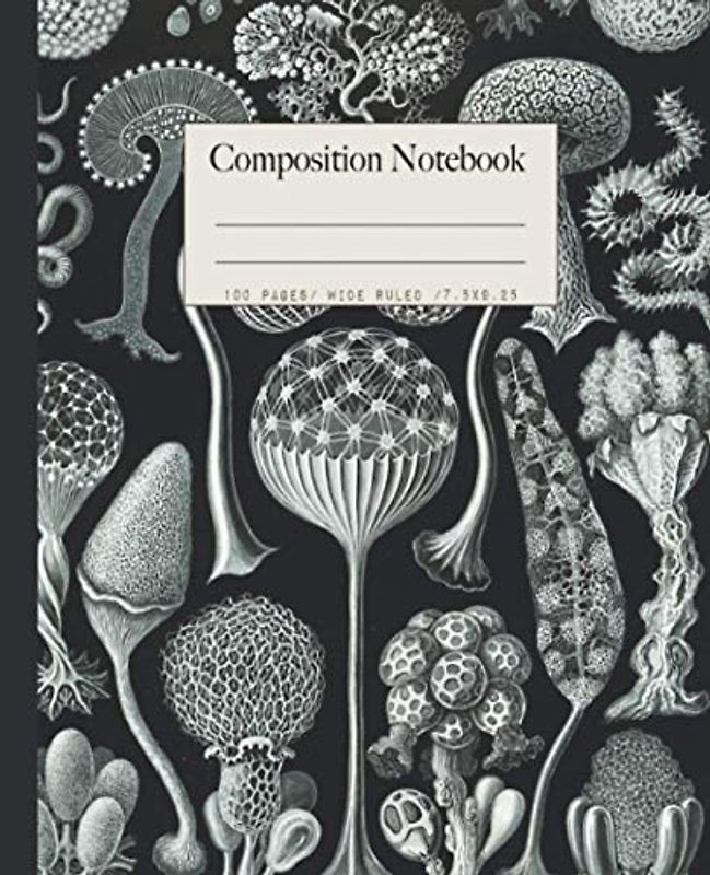Mushrooms Composition Notebook: Beautiful college ruled Ernst Haeckel mushroom illustrations. Perfect gift for nature lovers.