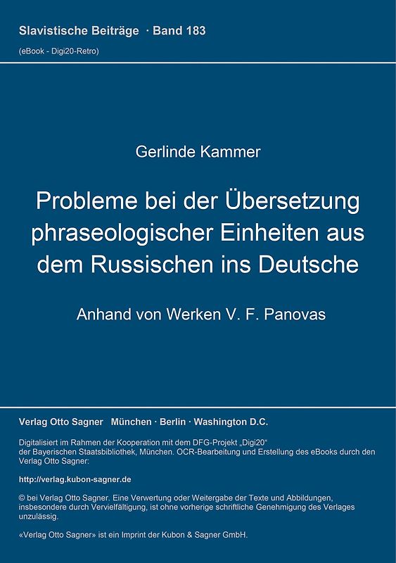 Probleme bei der Übersetzung phraseologischer Einheiten aus dem Russischen ins Deutsche