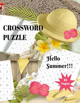 Summer Crossword Puzzle Book For All Ages With Solutions, 8.5 X 11 Inches, Brain teaser.: Summer Word Search Puzzle