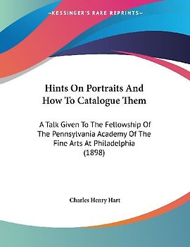 Hints On Portraits And How To Catalogue Them
