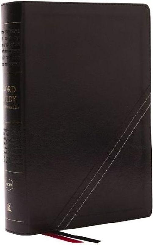 NKJV, Word Study Reference Bible, Leathersoft, Black, Red Letter, Comfort Print