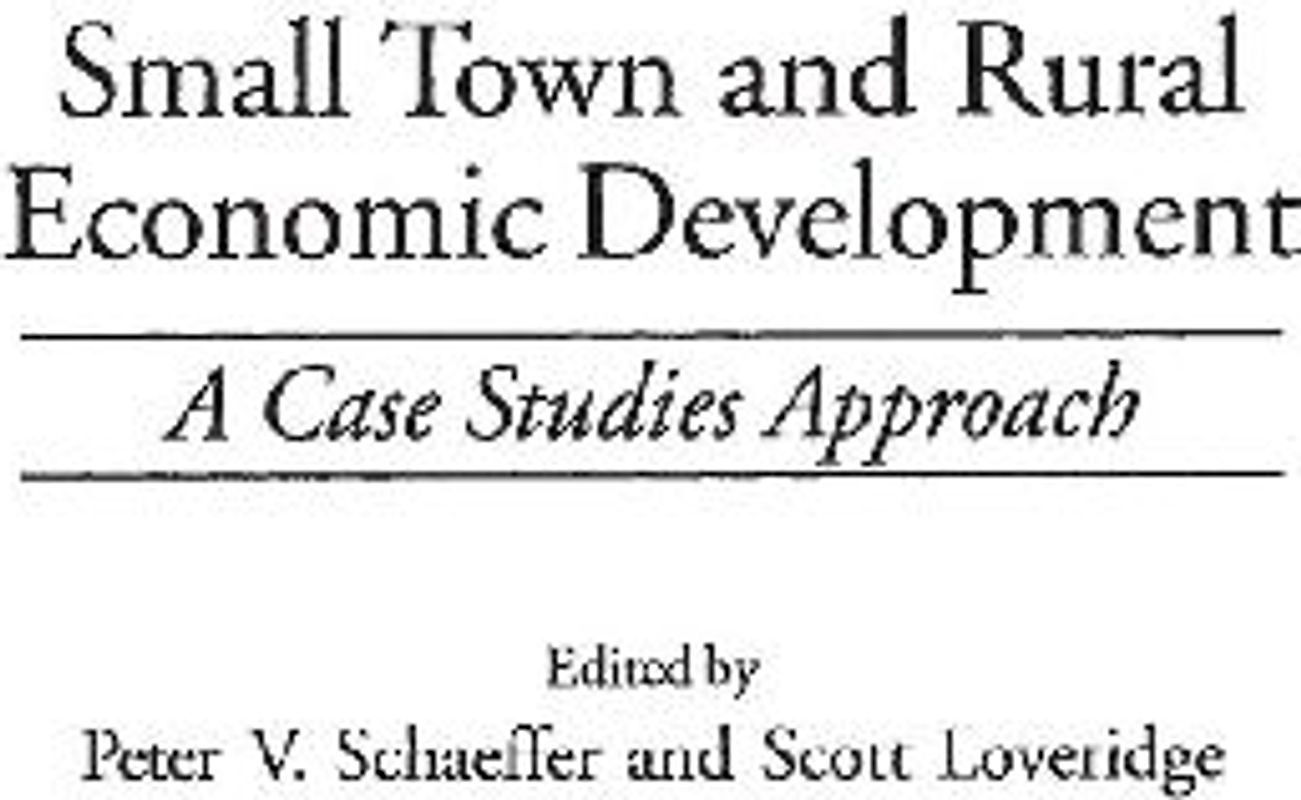 Small Town and Rural Economic Development
