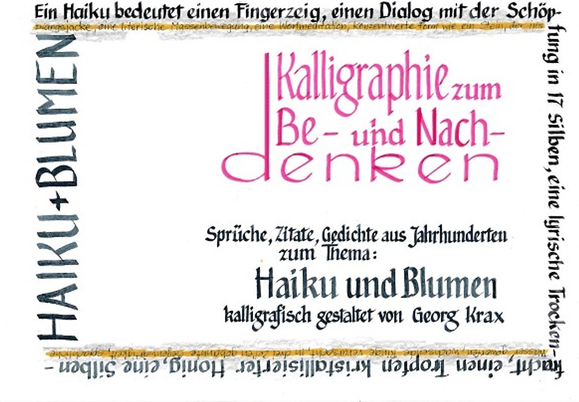 Kalligraphie / Blumen und Haiku 1