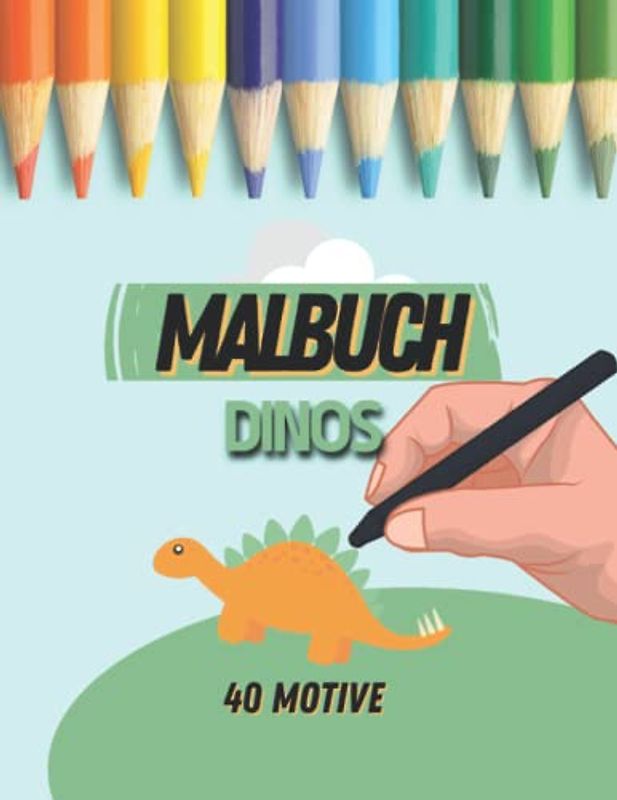Malbuch Dinos für Kinder | 40 Motive in A4 Format | Dinosaurier Ausmalbuch Malbilder