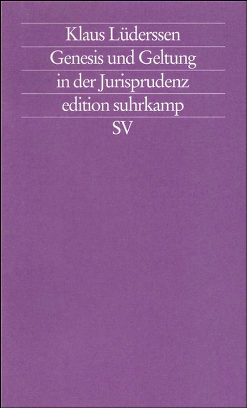 Genesis und Geltung in der Jurisprudenz