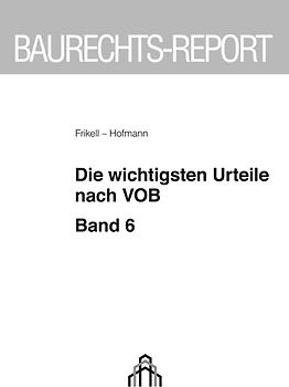Die wichtigsten Urteile nach VOB