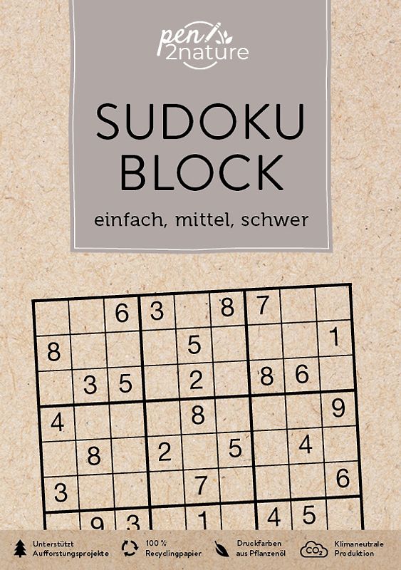 Sudoku-Block: einfach, mittel, schwer. 192 Sudokus in 3 Schwierigkeitsstufen