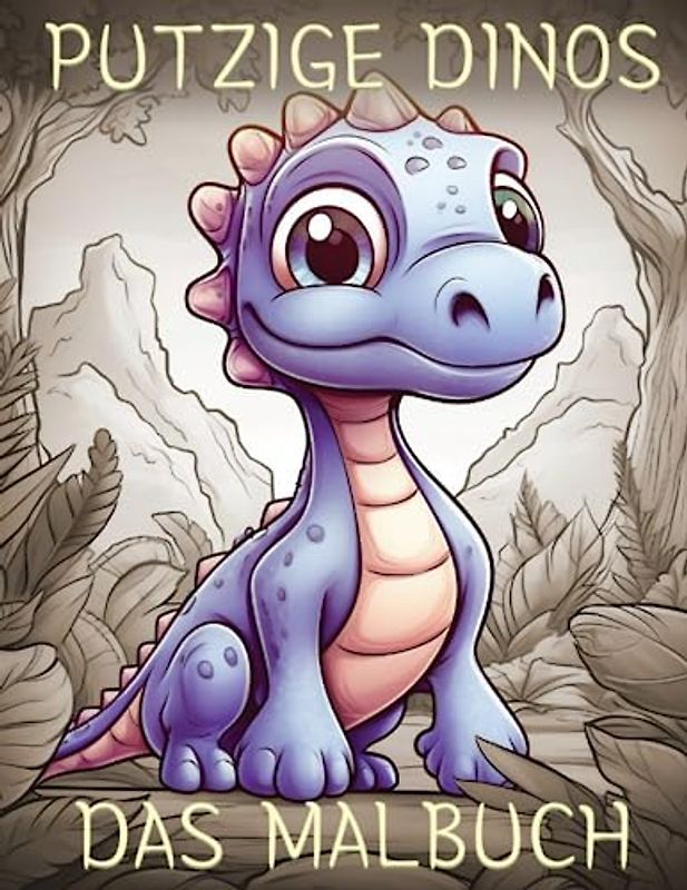 Putzige Dinos - Das Malbuch: 50 liebevoll illustrierte putzige Dinosaurier zum ausmalen