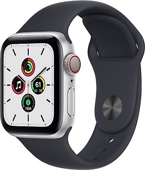 Apple Watch SE 40 mm boîter aluminium argent et bracelet sport noir [Wi-Fi + Cellulaire]