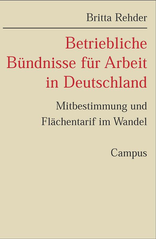 Betriebliche Bündnisse für Arbeit in Deutschland