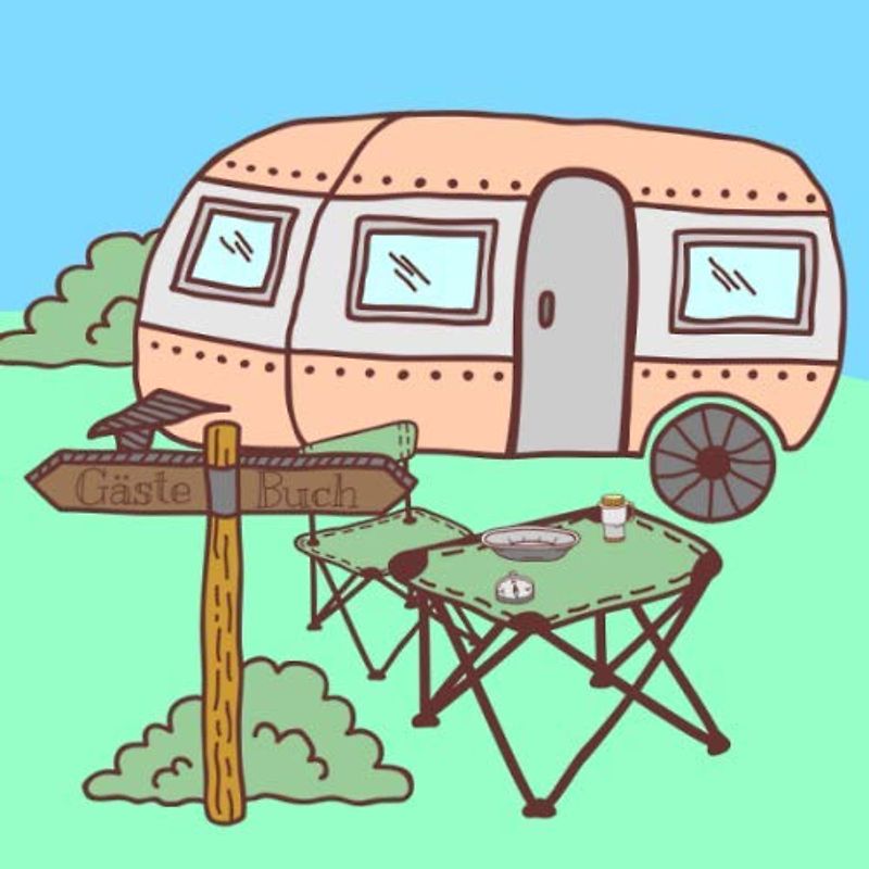 Gästebuch: Gästebuch zur freien Gestaltung für Wohnmobile, Wohnwagen, Mobil Home oder Camping I Quadratisch