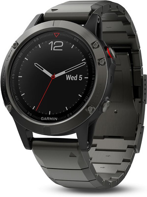 Garmin Fenix 5 47 mm grise au bracelet inoxydable  [Wi-Fi, Saphir Edition]
