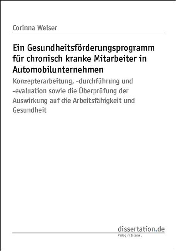 Ein Gesundheitsförderungsprogramm für chronisch kranke Mitarbeiter in Automobilunternehmen