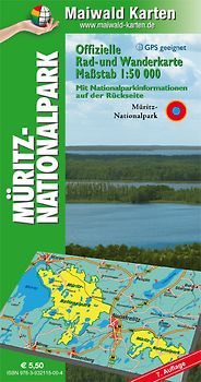Müritz = Offizielle Rad- u. Wanderkarte Müritz-Nationalpark - Rückseite mit Nationalpark-Informationen