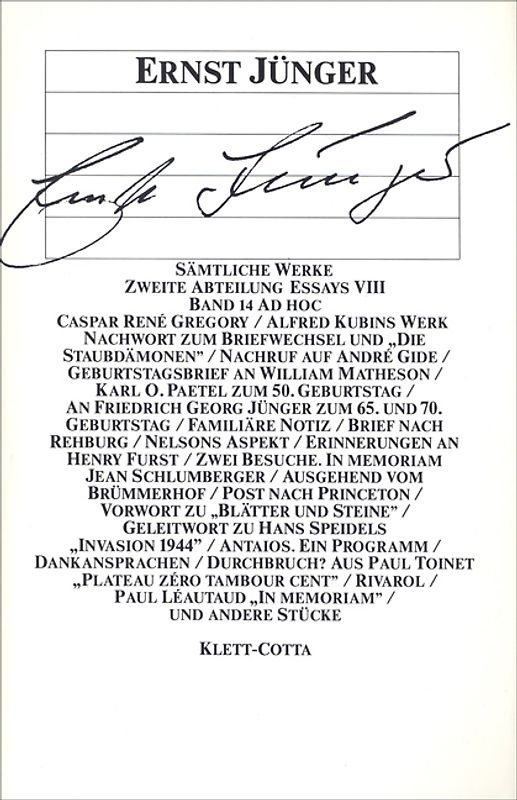 Sämtliche Werke. Werkausgabe in 22 Bänden, komplett / Ad hoc (Sämtliche Werke. Werkausgabe in 22 Bänden, Bd. ?)