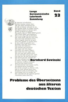 Probleme des Übersetzens aus älteren deutschen Texten