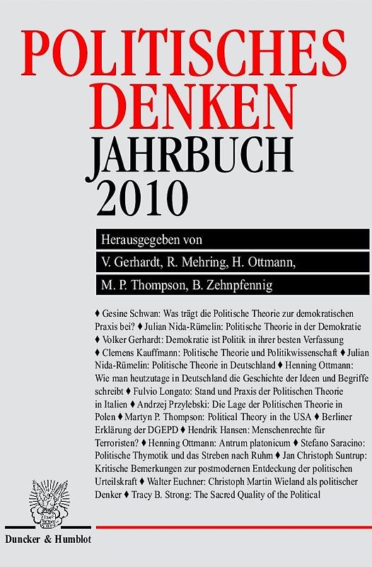 Politisches Denken. Jahrbuch 2010.