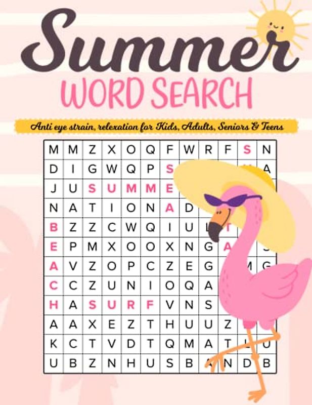 +1000 New Words Summer Word Search for Kids: A Fun and Relaxing Large Print Word Search puzzles for Adults, Seniors with Solutions