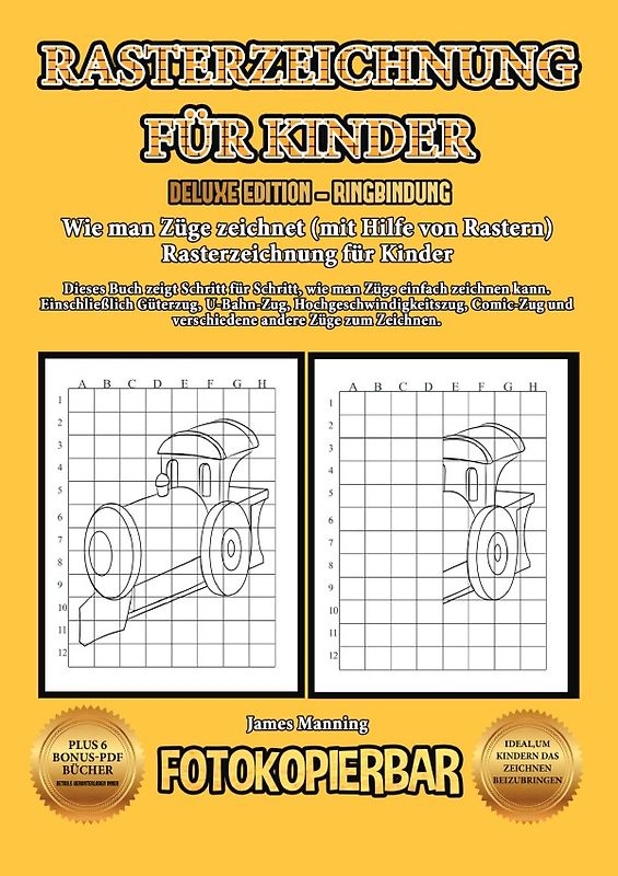 Wie man Züge zeichnet (mit Hilfe von Rastern) Rasterzeichnung für Kinder