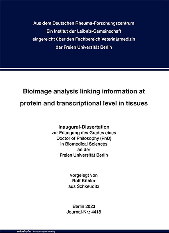 Bioimage analysis linking information at protein and transcriptional level in tissues