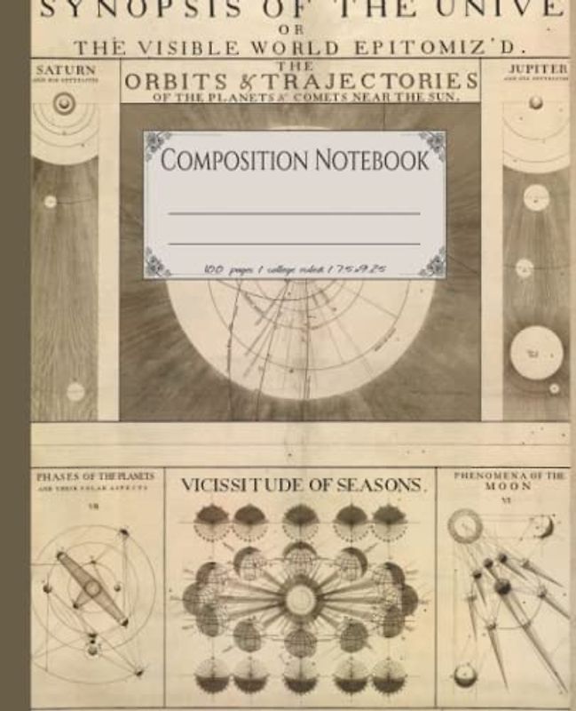 Composition notebook: Beautiful college-ruled celestial composition notebook. Vintage astronomy drawings lined notebook for school of college. (Celestial zodiac astronomy themed notebooks, Band 1)