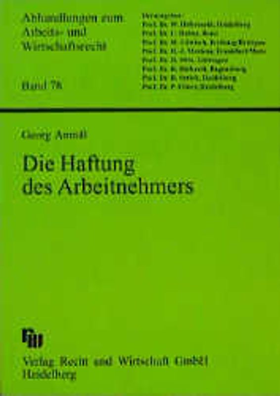 Die Haftung des Arbeitnehmers