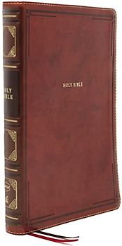 Nkjv, Reference Bible, Center-Column Giant Print, Leathersoft, Brown, Red Letter Edition, Comfort Print