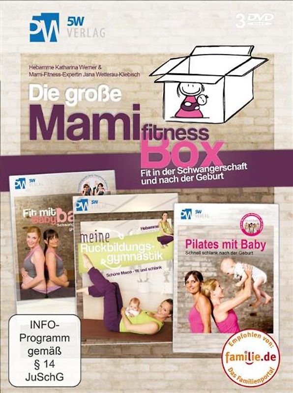 Die große Mami-Fitness-Box - Fit in der Schwangerschaft & nach der Geburt (3 DVDs: Fit mit Babybauch, Meine Rückbildungsgymnastik & Pilates mit Baby) Das perfekte Geschenk - Jana Wetterau-Kliebisch DVD