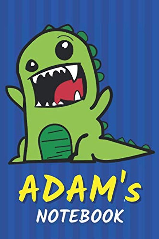 Adam's Notebook: T-Rex Dinosaur Personalized Journal For Adam