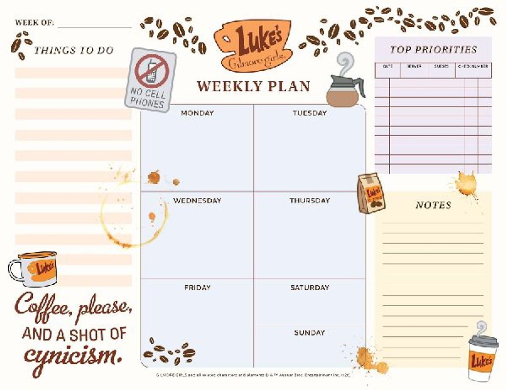 Gilmore Girls Weekly Planner Notepad
