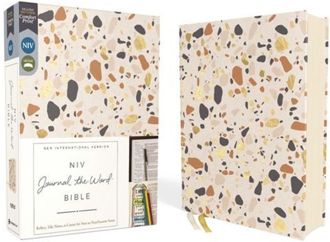 Niv, Journal the Word Bible (Perfect for Note-Taking), Cloth Over Board, Cream, Red Letter, Comfort Print