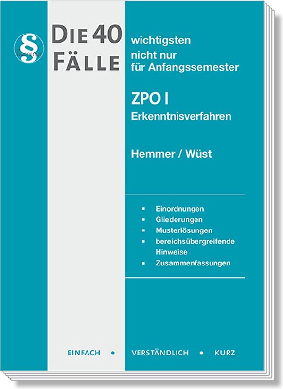 Die 40 wichtigsten Fälle ZPO I - Erkenntnisverfahren