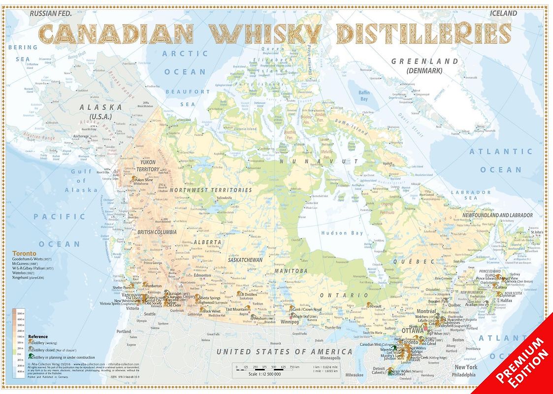 Whisky Distilleries Canada - Poster 60x42cm Premium Edition