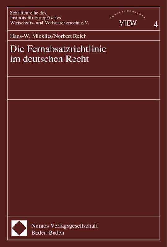 Die Fernabsatzrichtlinie im deutschen Recht