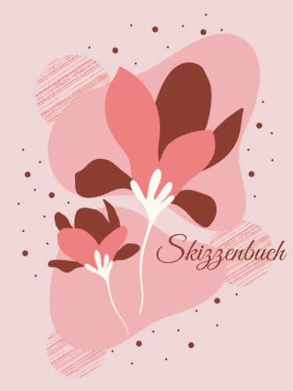 Skizzenbuch mit Blumen - Magnolien im Format 8,5x11 Zoll mit 100 leere Seiten.: Handliches und praktisches Skizzenbuch/Skizzenblock zum Skizzieren, Zeichnen und Malen.