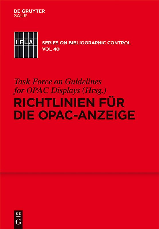 Richtlinien für die OPAC-Anzeige