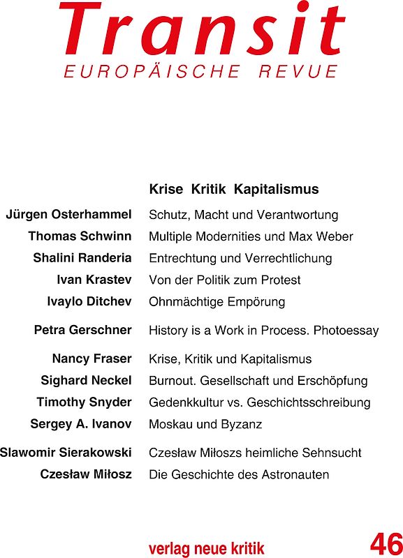 Transit 46. Europäische Revue