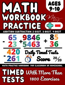 Ks2 Maths Workbook Year 5, Addition and Subtraction , Maths Book for 9-10 Year Olds: Adding and Subtracting Maths Activity Workbook, 2-Digit, ... Daily Practice of Timed Math Test Drills