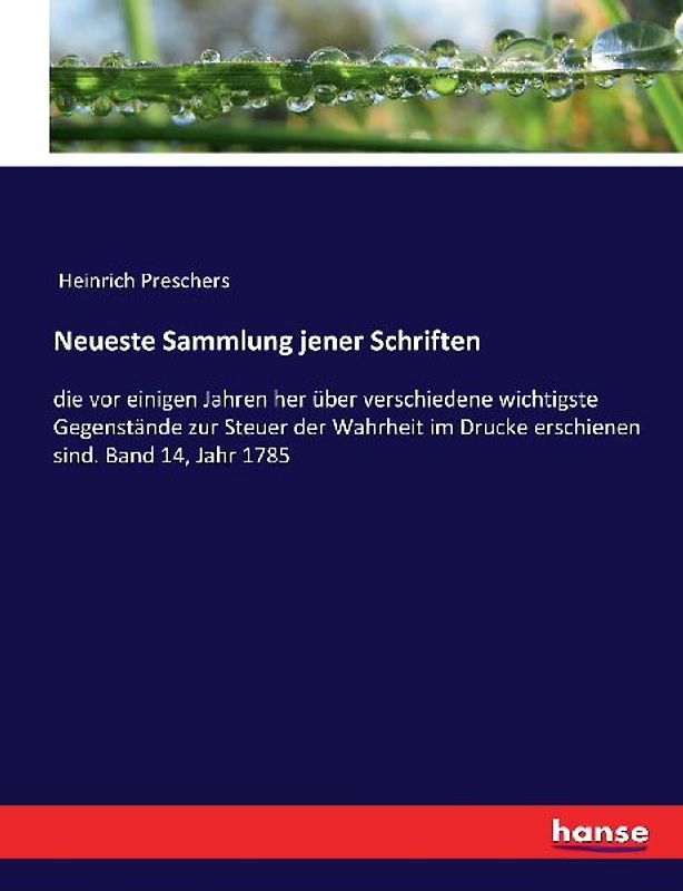 Neueste Sammlung jener Schriften