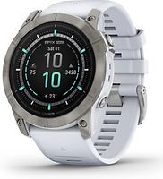 Garmin Epix Pro (Gen 2) 51 mm blanc pierre/titane avec bracelet en silicone blanc [Wi-Fi, Sapphire Edition]