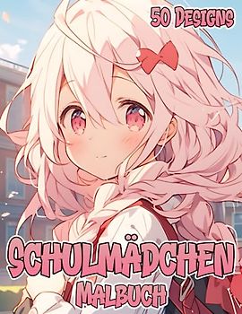 Anime Mädchen Malbuch: Manga Schulmädchen Motive zum Ausmalen & Entspannen für Erwachsene & Jugendliche