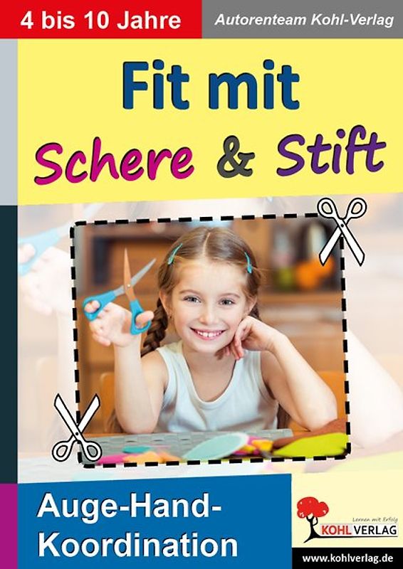 Fit mit Schere und Stift