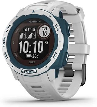 Garmin Instinct Solar 45 mm blanc et bracelet en silicone blanc [Surf Edition]
