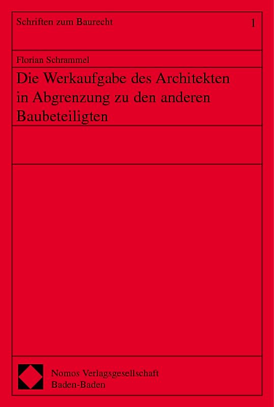 Die Werkaufgabe des Architekten in Abgrenzung zu den anderen Baubeteiligten